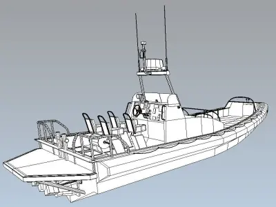 Search and rescue boat FRC903 Low-poly 3D model
