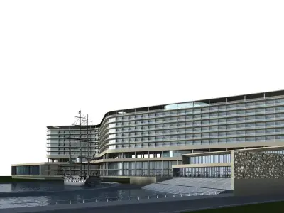 Hotel Building 3D model 3