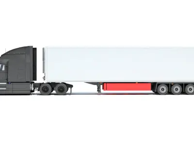 Truck with Reefer Refrigerator Trailer 3D model order