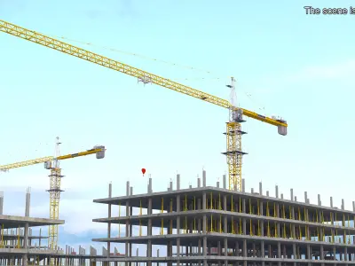 Construction Tower Crane Liebherr 3D model
