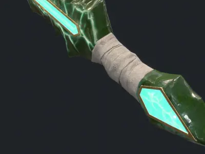 Fantasy Stylish- Dagger of Crystal Low-poly 3D model