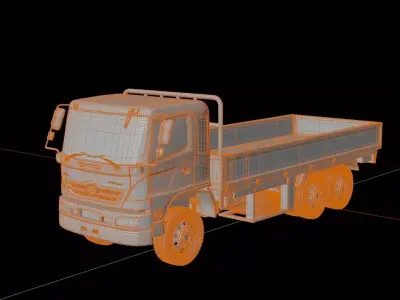Hino Jumbo Ranger FM 320 Flatbed Truck 3D model
