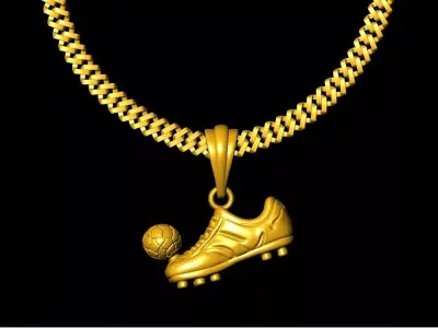 Football Soccer Shoe Ball Pendant Necklace  3D print model