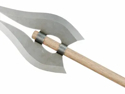 Double poleax Low-poly 3D model