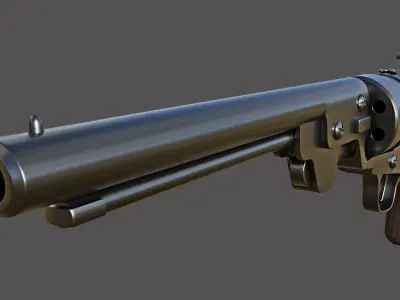 Revolver High Poly 2 Free low-poly 3D model
