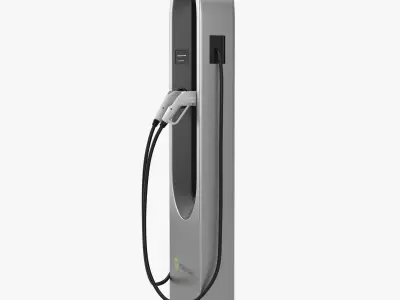 Electric vehicle charging station 3D model from CGTrader