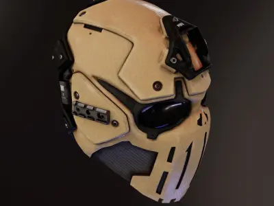 Devtac Ronin Ballistic Mask SKULL Low-poly 3D model