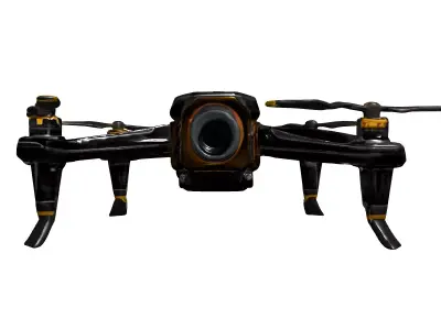 Modern Surveillance Drone Quadcopter 3D Model Low-poly 3D model