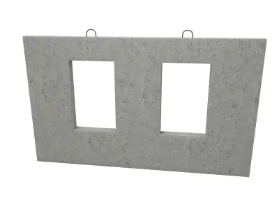 Concrete Wall with Windows 3D model