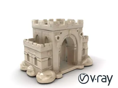 Underwater Castle Archway Design model pack Low-poly 3D model