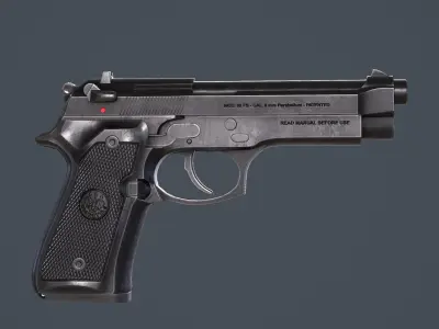 Beretta 92FS Low-poly 3D model get