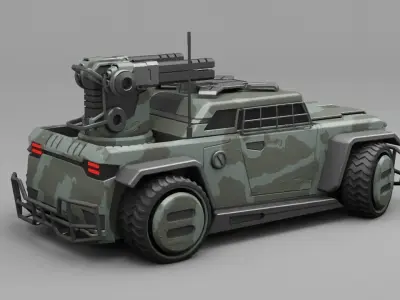 military vehicle  3D model by BlenderZone