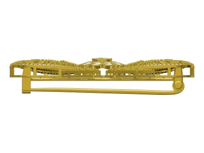 Antique Art Deco Diamond Bow Brooch 3D print model