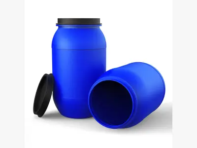Plastic barrel  Low-poly 3D model