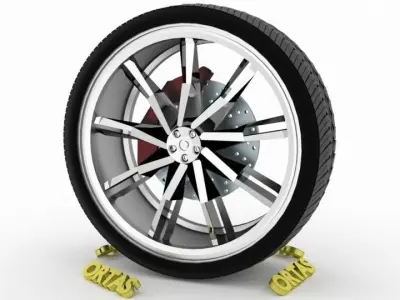 ORTAS CAR WHEEL RIM 102 GAME READY WHEEL 3D model