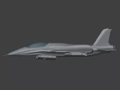 Generic Fighter Jet - Military Aircraft - Attack Combat Airplane Low-poly 3D model