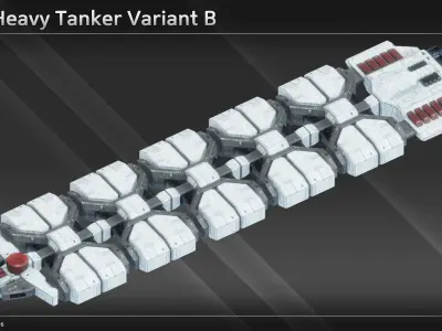Spaceship TS23 Heavy Tanker Low-poly 3D model