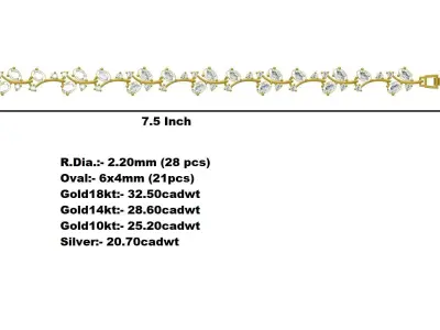 Oval Diamond Tennis Bracelet 3D print model