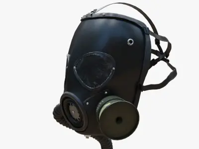 Gas Mask Low-poly 3D model 2