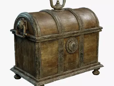 Ancient Treasure Chest PBR Low-poly 3D model