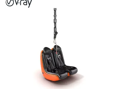 Thrill Ride Drop Tower Seat model pack Low-poly 3D model