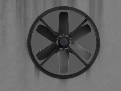 Industrial fan Low-poly 3D model get