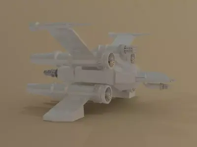 Blender 3d Space Ship Module with different 3d format of files Free 3D model