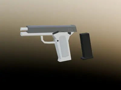 low poly 1911 pistol half bad recreation 3D model
