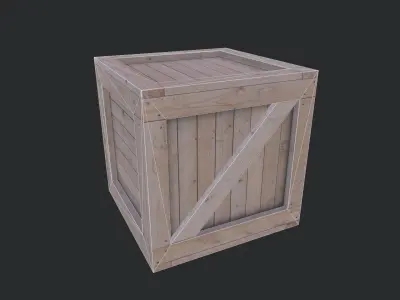 Wooden Box 01 Low-poly 3D model purchase