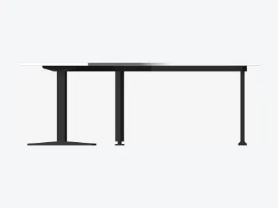 Desk - Single - Officetec - Angular - 120 Deg - Fixed Height Low-poly 3D model