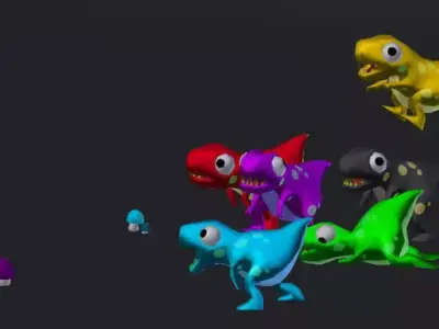 Stupid Dino Low-poly 3D model
