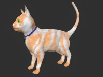 Low Poly Cat Model Low-poly 3D model