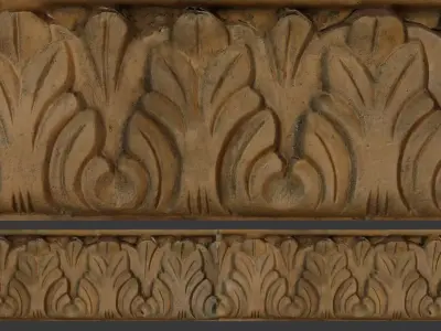 Antique Ornamental Frieze 3D Scan Low-poly 3D model