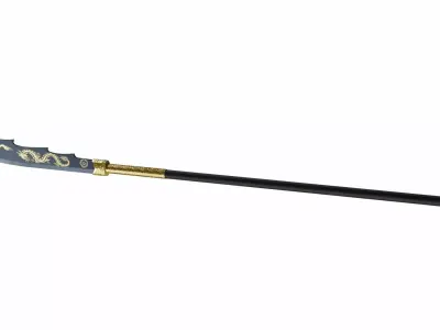 Guan-dao japanese sword with gold handle Low-poly 3D model