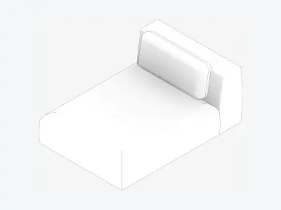 Seat - Sofa - Simplicity - Chaise - No Arm Low-poly 3D model