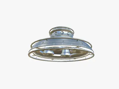 Alien Spaceship UFO F02 Aluminum - Sci Fi Spacecraft Design Low-poly 3D model