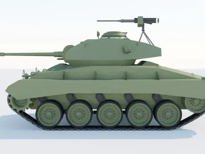 M24 Chfffee light tank Low-poly 3D model