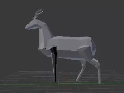 Low-Poly Deer in low polygons Low-poly 3D model