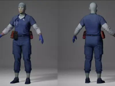 Emergency Doctor Outfit Low-poly 3D model