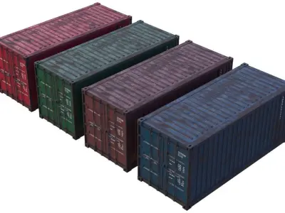 Cargo Container 2A Low-poly 3D model