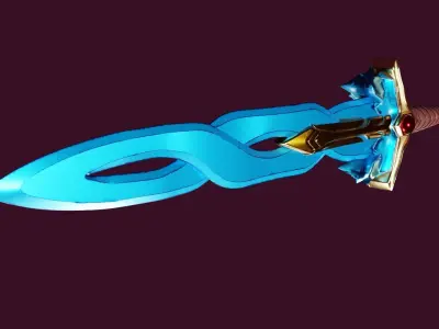 Crystal Great Sword Low-poly 3D model