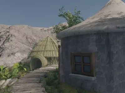 Tranquil Village Landscape 3D model