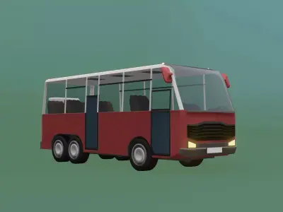 Toon city bus Low-poly 3D model