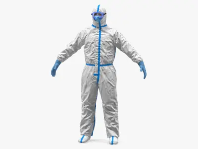 Man in Disposable Medical Protective Suit 3D model