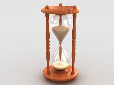 Antique Wood Hourglass Timer  - Sand Clock 3D model