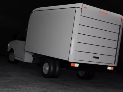 Stylized Chevrolet Express Cutaway - Game Ready Low-poly 3D model