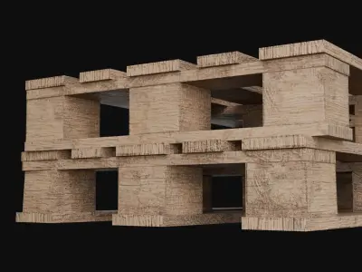 Low-Poly Wooden Shipping Pallets  Low-poly 3D model