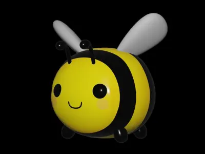 Cute Cartoon Bee 3D model Low-poly 3D model