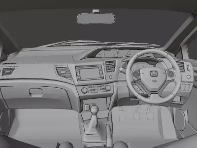 Civic 2012 2016 FD2 without textures Free low-poly 3D model