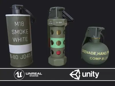 Grenade Pack Low-poly 3D model